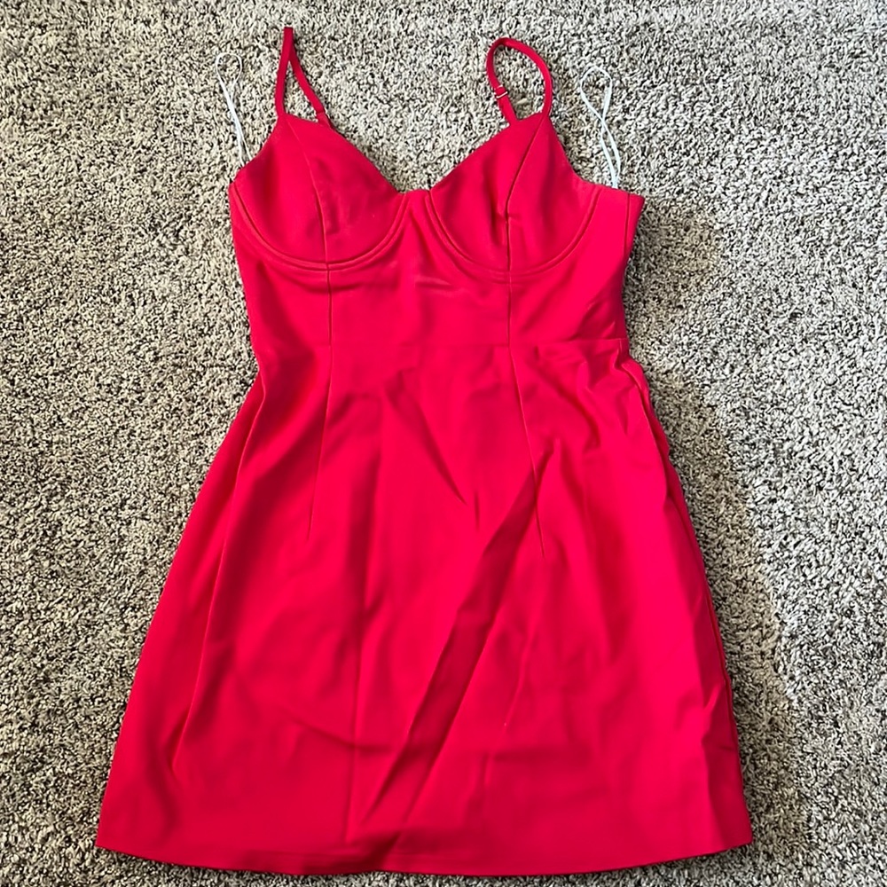 PRINCESS POLLY RED NOVELLA MINI RED DRESS
